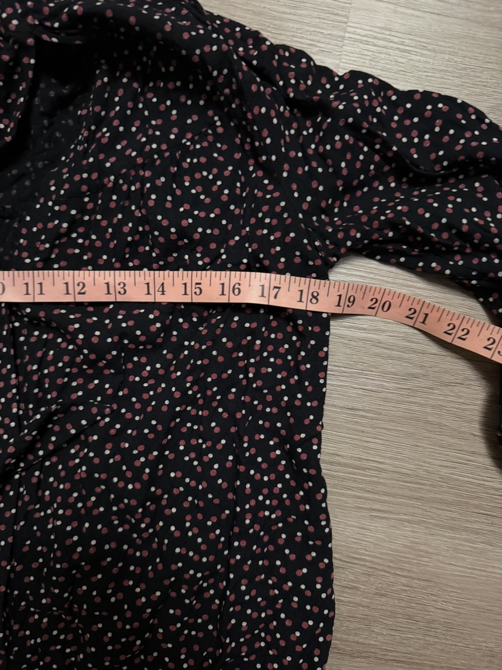 PAIGE Black Blouse with Pink Dot Print and Draped Tie Neck - Picture 8 of 9